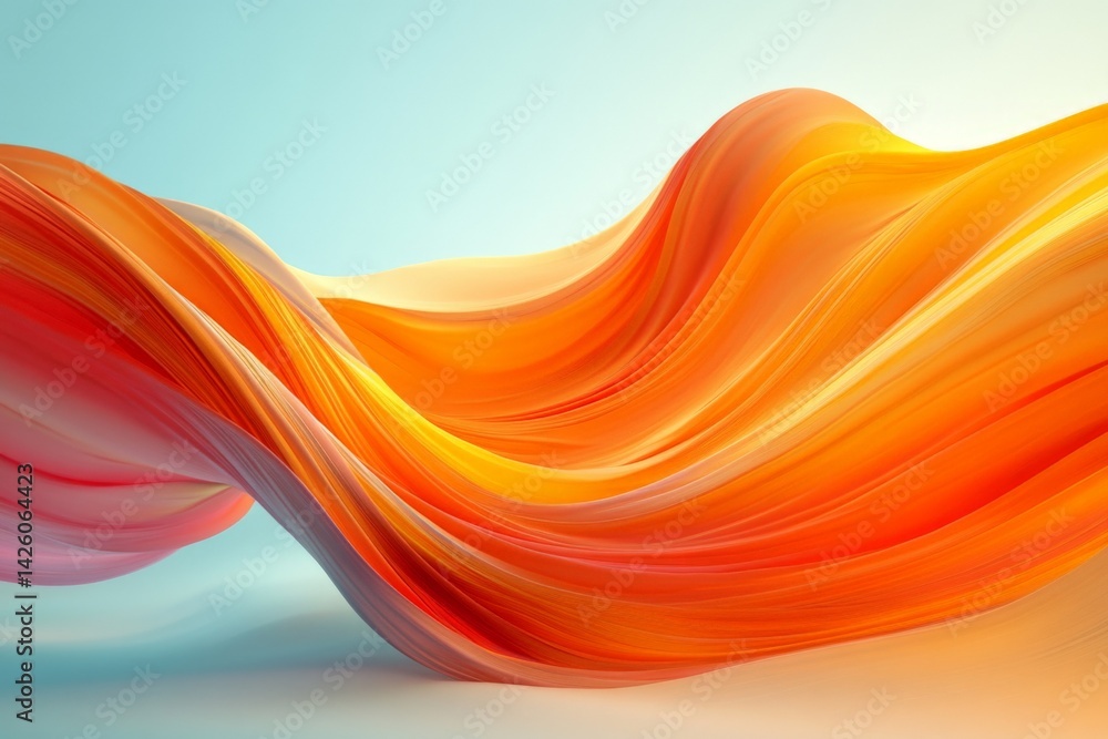 Aufkleber Colorful abstract fluid waves create a dynamic and vibrant visual effect in a serene setting