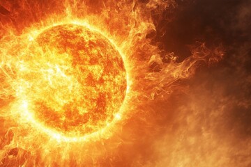 Fototapeta premium Brilliant solar explosion showcasing vibrant flames and energy during the peak of a solar event