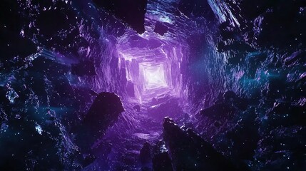 Luminous Quantum Fractal Tunnel