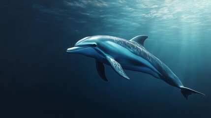 Elegant Dolphin Underwater Scene Ocean Wildlife Aquatic Mammal Marine Animal Beautiful Blue Deep Sea Wildlife Photography Majestic Creature Graceful Swimmer Powerful Dolphin Underwater World Ocean    