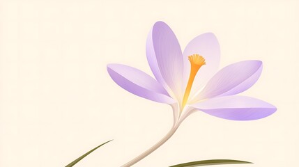 Naklejka premium Pale Purple Crocus Spring Bloom.