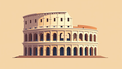 Illustration of iconic Coliseum of Rome