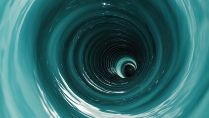 Abstract teal spiral tunnel