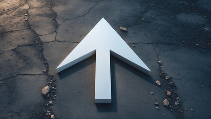 Traffic flow indicated by downward arrow