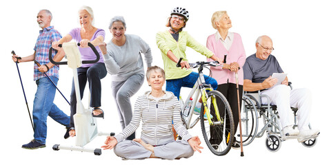 Senioren bei Sport und Freizeitaktivitäten