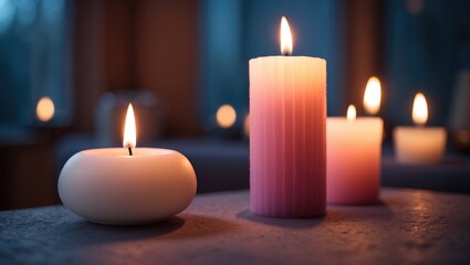 Two candles glowing warmly