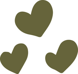 ハートの手描きアイコンイラスト