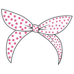 Polka Dot Mom Messy Bun Coquette Bow Illustration, Mama Messy Bun Hairband clipart, Messy Bun Design For Women
