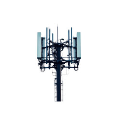 Modern Cellular Tower Against Dark Sky - 5G Network Infrastructure