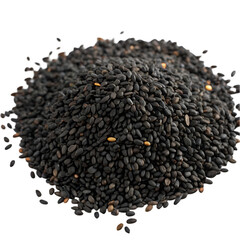 Pile of black sesame isolated on transparent background