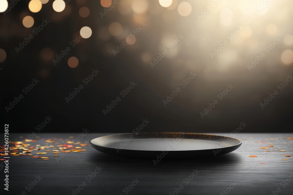Aufkleber soft glowing gold lights combine with colorful confetti, offering a rich and elegant atmosphere perf