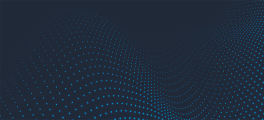 Abstract background with dynamic colorful wave. Futuristic dotted wave of bright particles. Colorful background for presentation design. Wide format vector illustration. Plexus effect