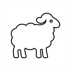 simple doodle icon black and white sheep