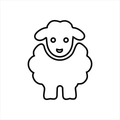 simple doodle icon black and white sheep
