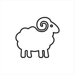 simple doodle icon black and white sheep