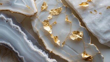 Agate Crystal natural semi precious stone texture featuring gold leaf for interior and exterior home decoration, floor tiles, and ceramic wall tiles surface
