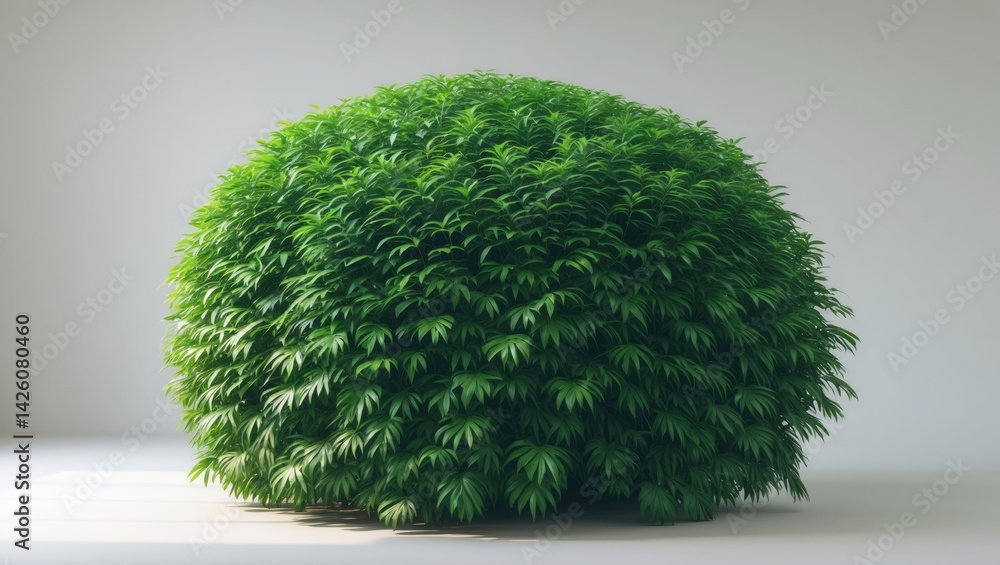 Poster isolated tropical fern bush shrub tree on background with clipping path