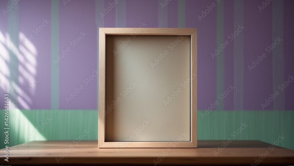 Aufkleber empty photo frame with patterned background