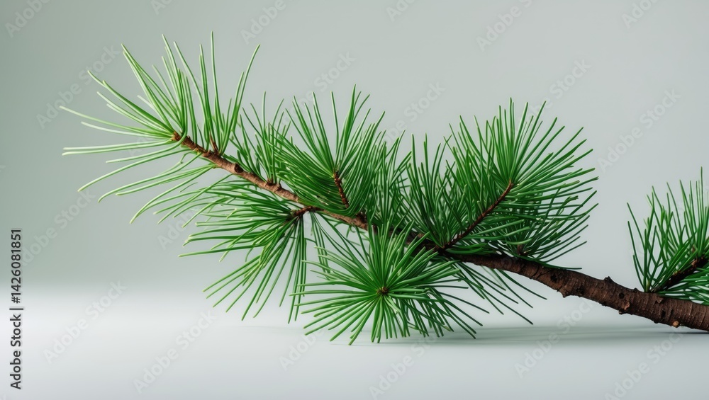 Poster pine tree branch isolated against a plain background