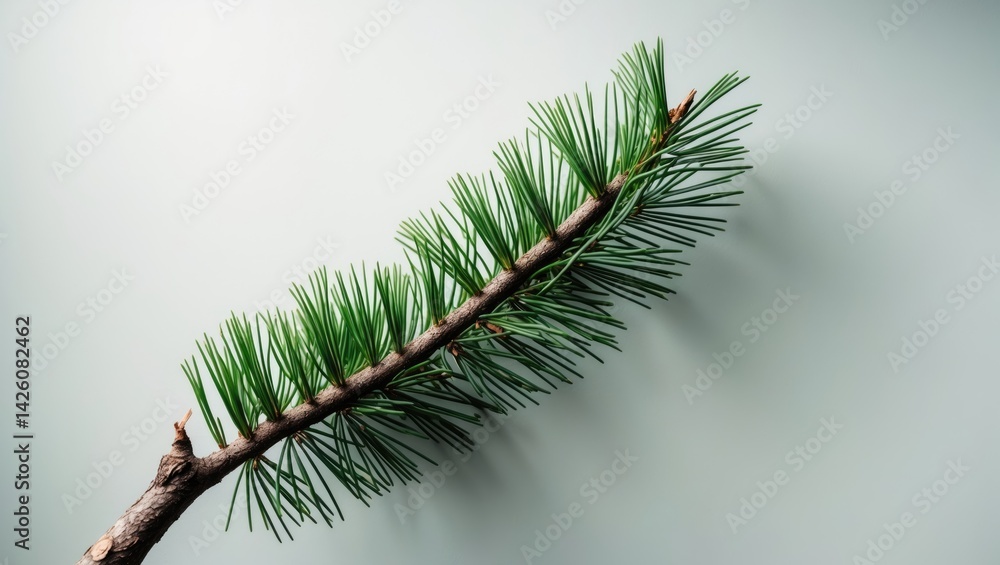 Poster pine tree branch isolated on a white background
