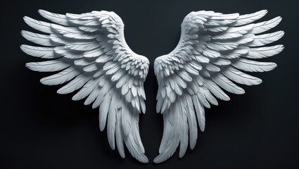 Fototapeta premium isolated sculpture of angel wings
