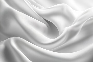 Obraz premium Smooth white fabric drapes elegantly across a gentle surface, highlighting its soft texture and light reflection