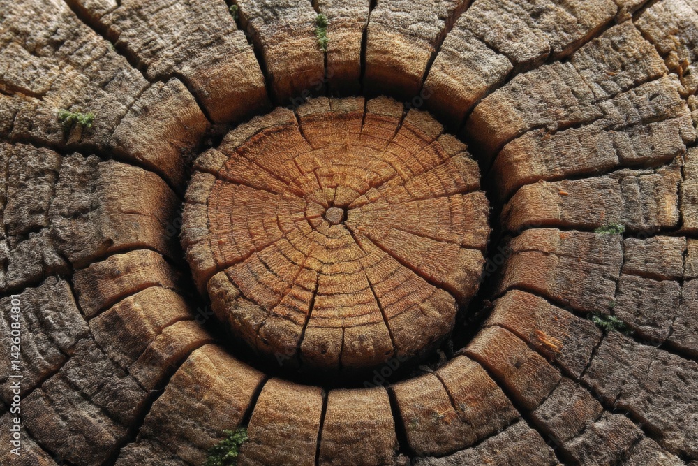 Poster close-up view of tree rings highlighting the natural beauty and intricate patterns of a wooden log s