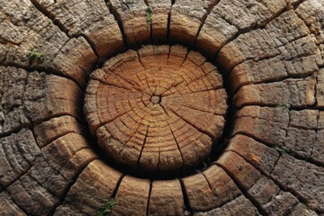 Close-up view of tree rings highlighting the natural beauty and intricate patterns of a wooden log surface