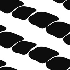 A modern abstract pattern featuring irregular black shapes on a white background, creating a dynamic and stylish design.