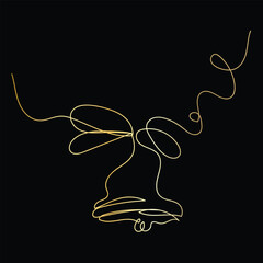 Abstract Gold Line Art Face Minimalist Elegant Design