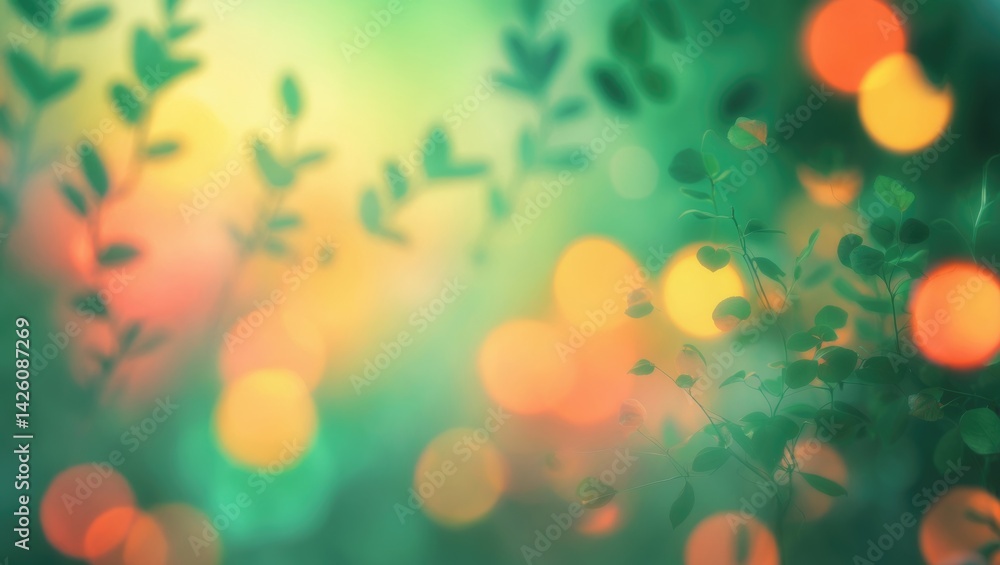 Poster abstract colorful nature gradient with blurred background for summer banner and digital grain noise 
