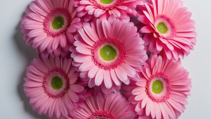 Pink Gerber flowers against a background