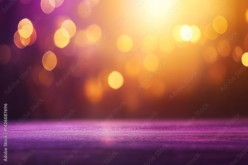 Aufkleber Vibrant sunburst effect illuminates a mauve background, enhanced by subtle lens flares that create a warm, inviting atmosphere with significant copy space available