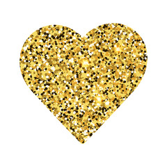 golden heart isolated on white