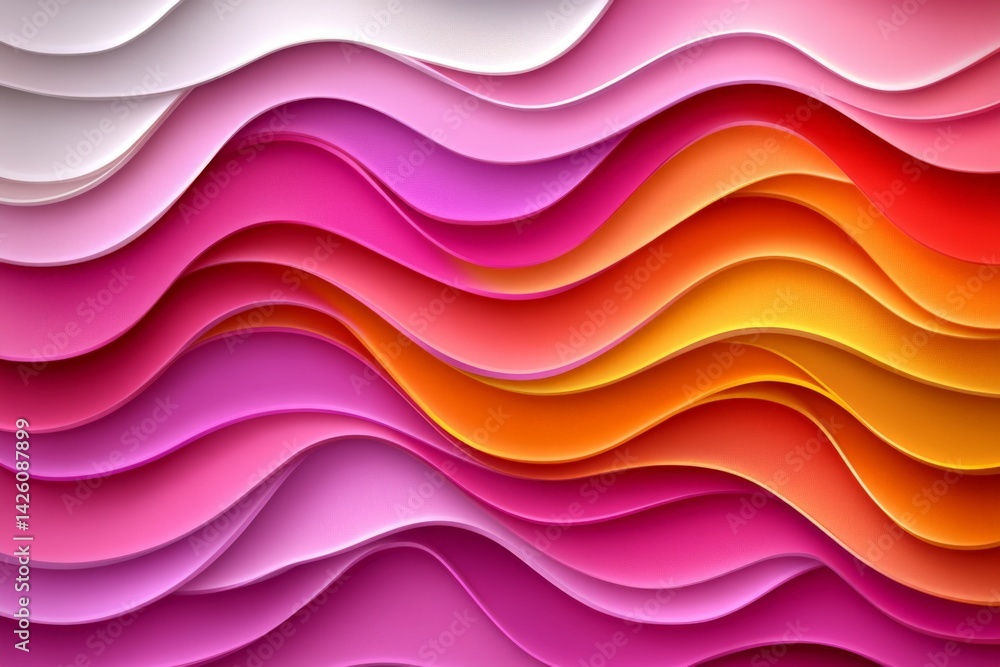 Poster Colorful wave patterns create a vibrant, abstract design representing dynamic movement and harmony