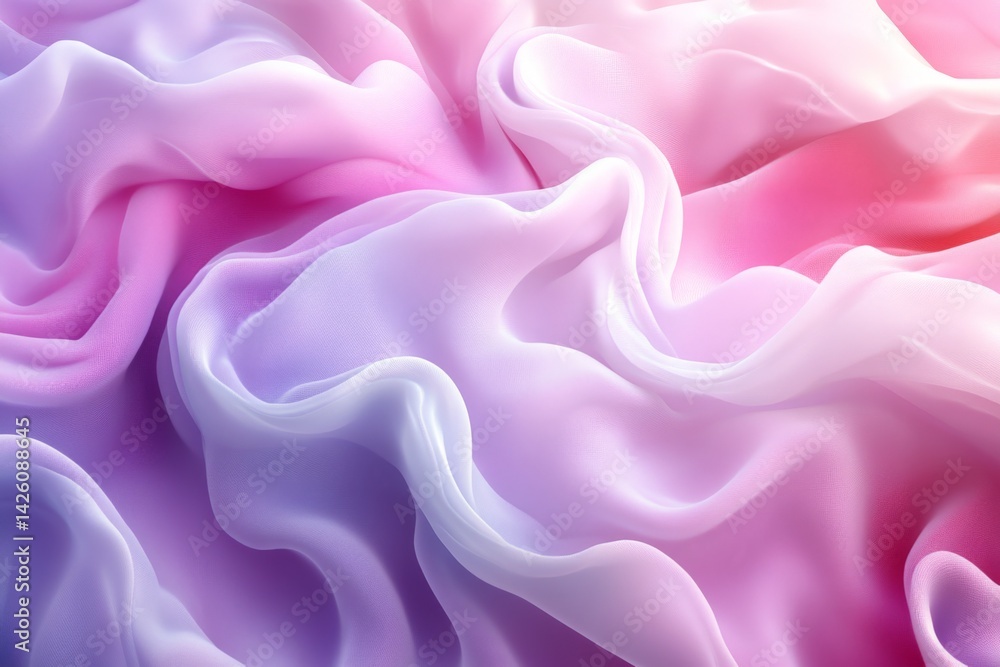Poster soft pastel fabric with flowing texture in shades of pink and lavender creating a calming atmosphere
