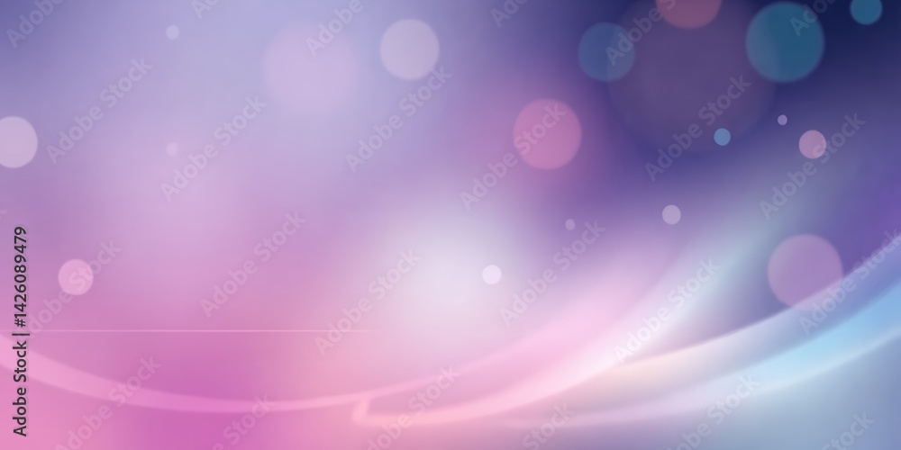 Poster a soft gradient background with bokeh lights and flowing lines in shades of purple and pink hues