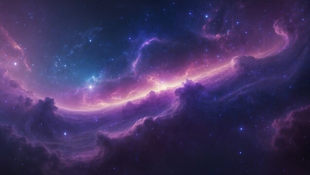 Cosmic Beauty: Deep Space Galaxy and Planet Wallpaper with Science Fiction Theme