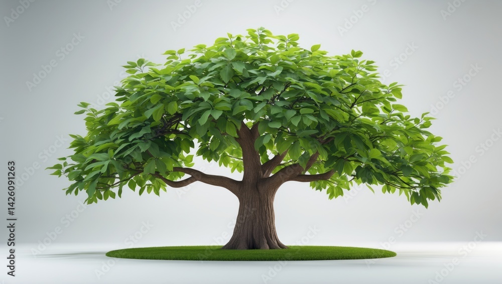 Poster large tree with isolated branches on a white background
