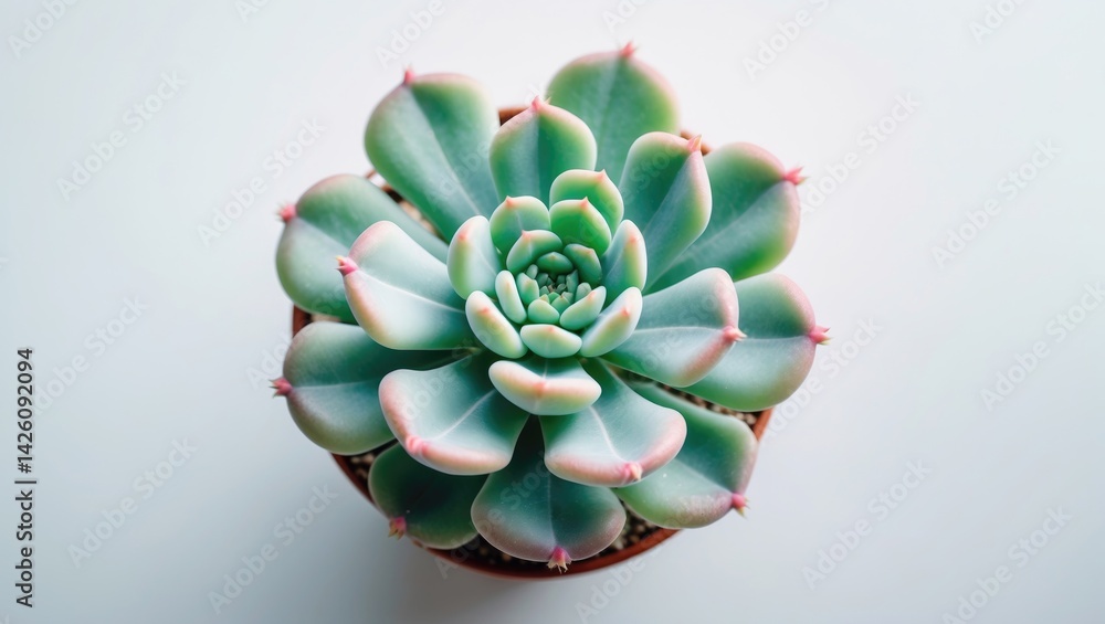 Poster overhead perspective of a cactus on an isolated background