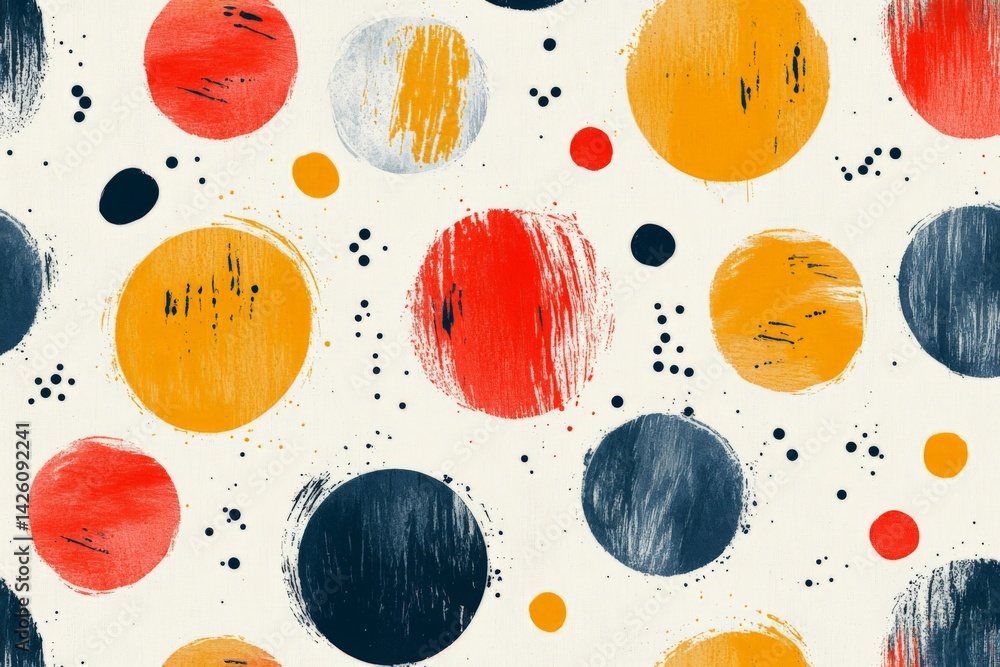 Aufkleber colorful abstract pattern featuring circular shapes in vibrant hues on a light background