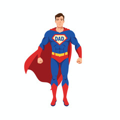 Super Dad Superhero Character Illustration