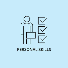 Personal Skills Icon Self Development, Soft Skills, Growth, Motivation and Career Concept