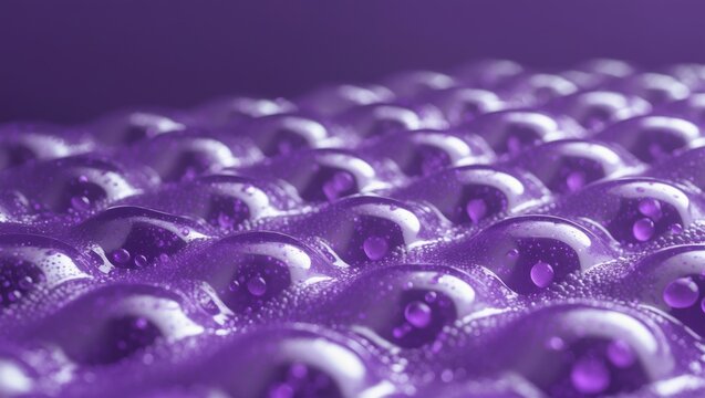 Purple packaging cover with bubble wrap