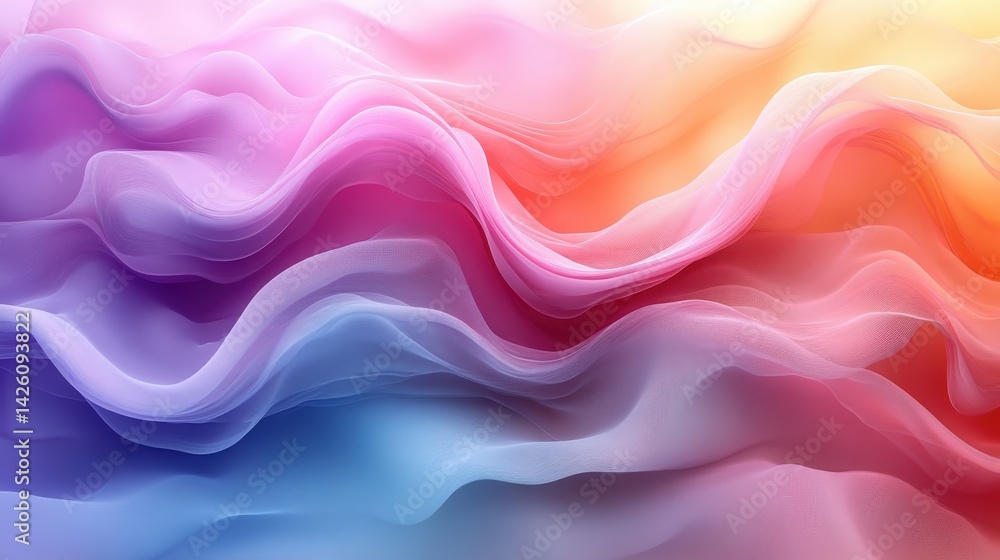 Aufkleber ethereal gradients of flowing colors and delicate forms create a dreamy abstract