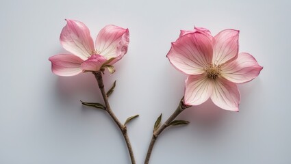 Obraz premium Pressed and dried apple tree flower captured from front and back views