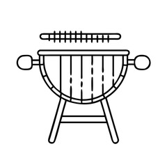 bbq grill icon, bbq grill line art - simple line art of bbq grill, perfect for bbq grill logos and icons
