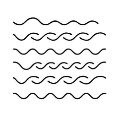 beach waves icon, beach waves line art - simple line art of beach waves, perfect for beach waves logos and icons