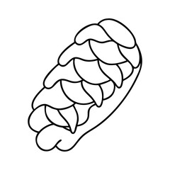beaver tail pastry icon, beaver tail pastry line art - simple line art of beaver tail pastry, perfect for beaver tail pastry logos and icons