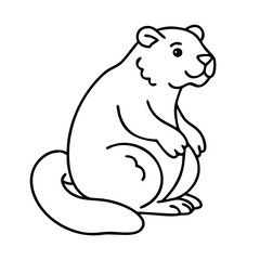 beaver icon, beaver line art - simple line art of beaver, perfect for beaver logos and icons